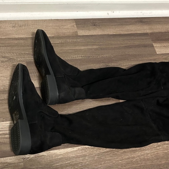 Rampage Women's Boots Size 7.5 Black Faux Suede Over The Knee Casual Grunge Y2k - Picture 2 of 9